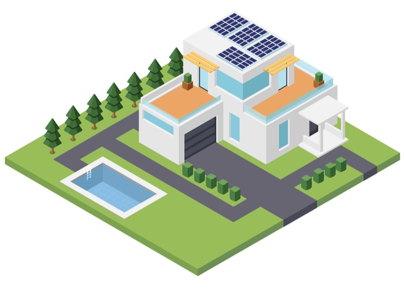 home using clean solar energy